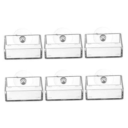 6pcs Acrylic Feeding Dishes for Fish Reptiles Food Holders for Aquariums and Convenient Feeding Trays for Betta and Shrimp Tanks