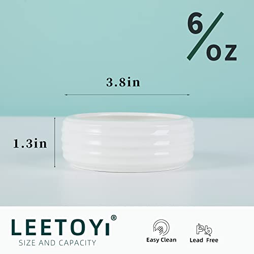 Reptile Food Bowls Ceramic Reptile Water Food Dish (White, Medium-2Pack)