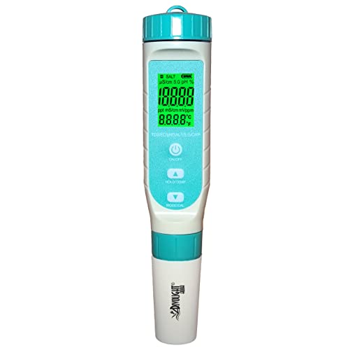 7 in 1 Water Quality Tester Pen Meter for Pools, Drinking Water Aquariums hydroponic Cooking Tester Measure Water by 7 parameters: PH/TDS/EC/ORP/S.G/Water Salinity/Temp - style: 7 in 1 PH/TDS/EC/ORP/S.G/Water Salinity/Temp