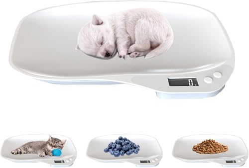 Digital Pet Scale for Small Animals 33lb LCD with Tray Puppy Kitten Reptile | Multi-Use 33lb Digital Pet Scale, 4 Units Mode, Backlit LCD, 14" Tray for Small Animals Hamster Lizard Tortoise Kitchen Food