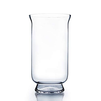WGV Unique Bouquet Vase, 8" W, 15" H, Clear Tall Hurricane Glass Candle Holder, Floral Planter Terrarium, Home Wedding Event Decor, 1 Piece (VHV0815) - size: Hurricane 15"H