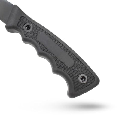 Snake Eye Tactical Heavy Duty 3PC Hunting & Camping Set – Full Tang Camping Axe, 9.5" Fixed Blade Gut Hook Knife, Sharpening Rod, and Heavy Duty Nylon Combo Sheath Included (Black) - color: Black