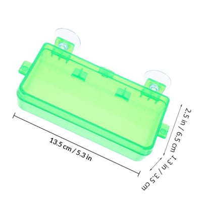 FRCOLOR Reptile Food Bowl and Water Dish with Suction Cups, Large Green Plastic Insect Feeder for Bearded Dragon, Gecko, Chameleon, and Lizard Tank Accessories