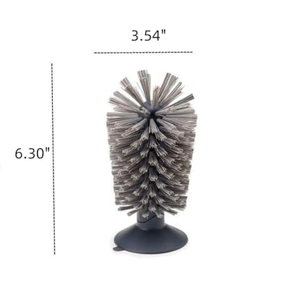 4PCS Glass Cleaning Brush with Suction Cup, Kitchen Bottle and Wine Cup Cleaner, Stable Washing for Cups, Mugs, Decanters and Jugs, Gray - color: Gray, size: 4PCS
