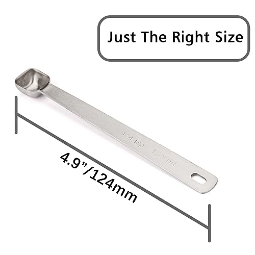 1PCS 1/4tsp(1.25ml) Tiny Measuring Spoon, Small Teaspoon for Tiny Amounts | High Precision, Food-Grade Stainless Steel, ‌Rust-Free, Dishwasher-Safe, Easy-Read Markings, Multi-Purpose, Sturdy & Durable - size: 1/4tsp|1/12tbsp|1.25ml