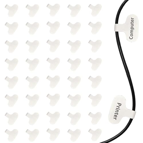 40 Pcs White Cable Labels, Oval Wire Labels for Electronics, Computer & Industrial Cable Management and Identification, Durable Cord Tags with Writable Surface(1.5" x 0.78") - color: White, size: oval_1.5" x 0.78"