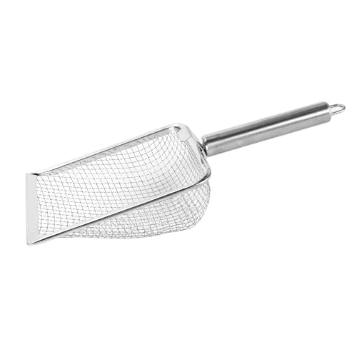 Stainless Steel Cat Litter Scoop | Rustproof & Simple to Maintain | Fine Holes for Effective Waste Removal | Hanging Hook for Storage/Reptile Litter Scoop