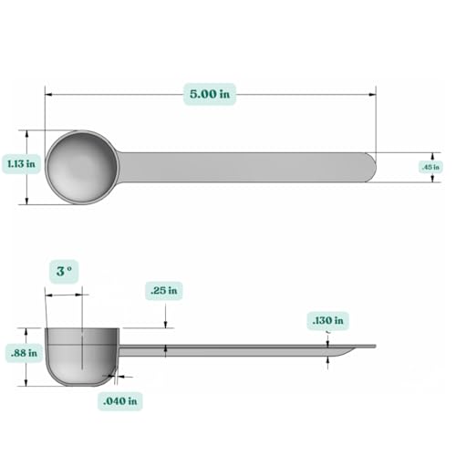 2 Teaspoon (2/3 Tablespoon | 10 mL) Long Handle Rounded Scoop for Coffee, Protein Powder, Pet Food, Spices, Grains, Dry Goods – Food-Grade BPA-Free (Pack of 1) - size: 10 mL | 2 Teaspoon