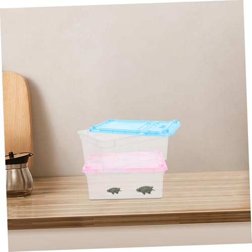 2Pcs Transparent Reptile Feeding Box Lightweight Habitat for and Lizards Breathable Design with Ventilation for Pet Hatching and Outdoor Use
