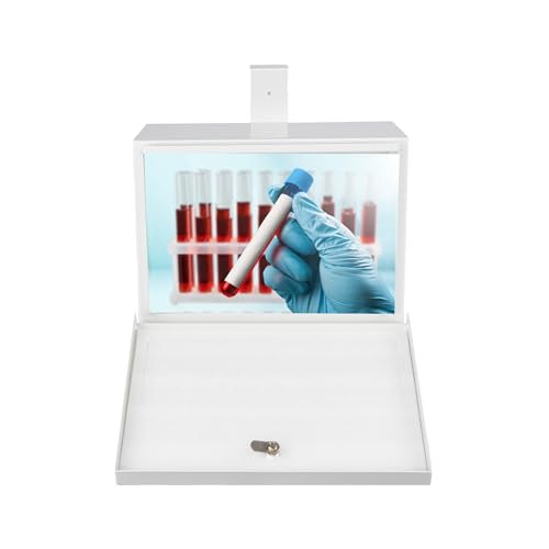 POCHAR Stainless Steel Door-Hanging Specimen Lock Box for Medical Labs | Lockable Specimen Collection Boxes for Specimen Handling and Storage, Under the Door Drop Box for Clinics, Medical Offices