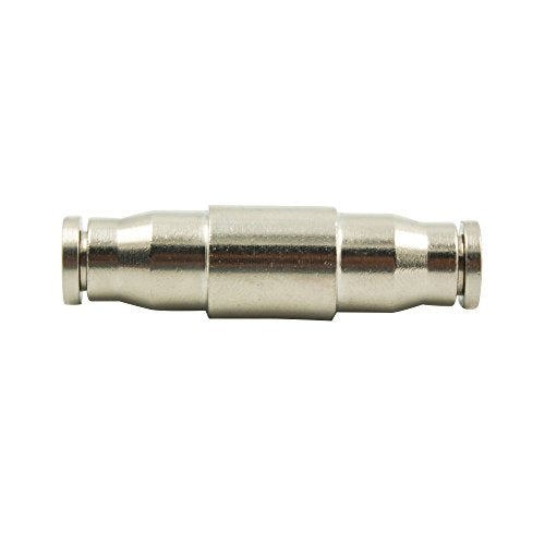 25pcs Nickel Plated Brass Push to Connect Fitting For High Pressure Misting System, Misting Coupling Slip Lock (One Hole), 1/4" Tube OD, Straight Union