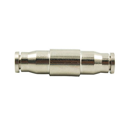 25pcs Nickel Plated Brass Push to Connect Fitting For High Pressure Misting System, Misting Coupling Slip Lock (One Hole), 1/4" Tube OD, Straight Union