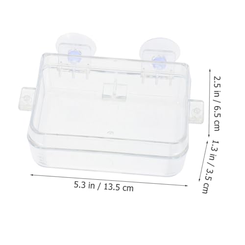 ERINGOGO Reptile Feeding Bowl Cup Escapeproof Water Dish for Lizards Geckos and Bearded Dragons and Detachable Design for Convenient Feeding and - color: Transparent, size: 13.50X6.50X3.50CM