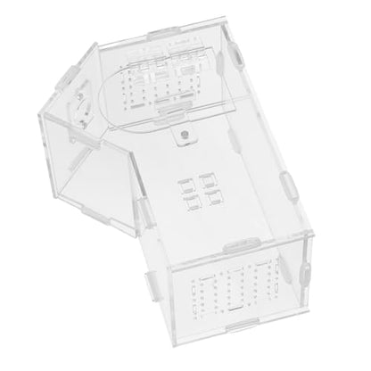 PRETYZOOM Jumping Spider Enclosure with Dual Magnetic Doors and All-Side Ventilation, Acrylic Terrarium 20x15x10 Cm for Tarantulas, Praying Mantis, Hermit Crab Habitat