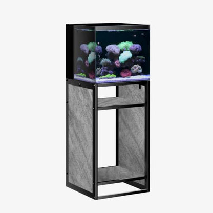 Metal Frame Aquarium Stand, 3-Tier Fish Tank Stand with Marble-Look Finish, 45x45x80cm (17.7x17.7x31.5 in), 1.5mm Steel Side Frame, for Aquariums and Reptile Terrariums - color: Marble Gray, size: W17.7 x D17.7 x H31.5 in(45X45X80cm)