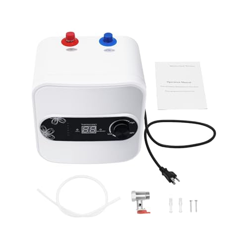 Small Tank Water Heater Electric, 2 Gallon Mini Under Sink Water Heater, 110V Tankless Water Heater Electric, 1500W Point of Use RV Water Heater for Rv Trailer Bathroom Cupboard (Top Water Outlet) - style: Top Water Outlet
