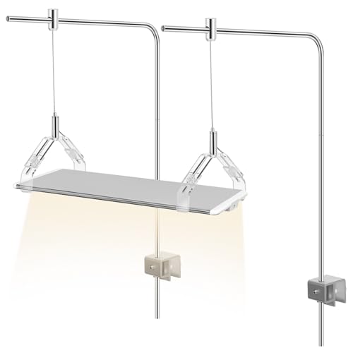 BESPORTBLE 2Pcs Aluminum Alloy Aquarium Light Stand - Adjustable Fish Tank Mount for 10 Gallon Tanks, Professional Plant Light Holder & Reptile Lamp Stand, Clip on Fish Lamp Bracket