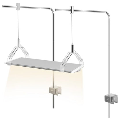 BESPORTBLE 2Pcs Aluminum Alloy Aquarium Light Stand - Adjustable Fish Tank Mount for 10 Gallon Tanks, Professional Plant Light Holder & Reptile Lamp Stand, Clip on Fish Lamp Bracket