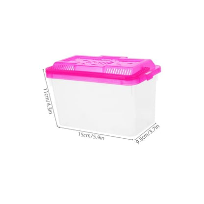 Yardwe 4Pcs Portable Mini Handheld Fish Tank with Handle Transparent Plastic Aquarium for Small Fish Turtles Reptiles and Hamsters Breeding Box for and Viewing