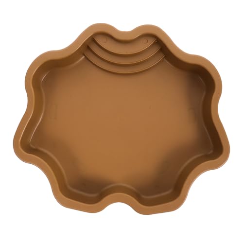 GLEAVI Reptile Bathing Pool Aquatic Water Dish Large Capacity Terrarium Water Bowl for Soaking and Feeding Brownish Yellow with Textured Surface Suitable for Turtles Lizards
