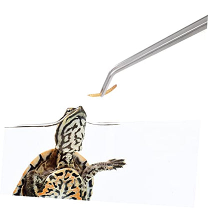 Milisten 2pcs Gecko Snake Tank Pet Feeder Clip Stainless Reptiles Tweezer Smooth Surface