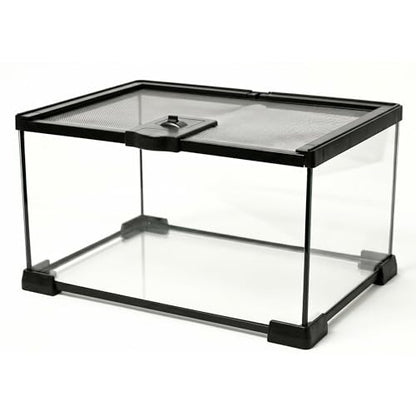12x8x6 Reptile Enclosure, Glass Terrarium for Geckos, Lizards | Clear glass enclosure for leopard geckos, lizards, frogs, snails & isopods. Easy assembly with escape-proof locking lid.