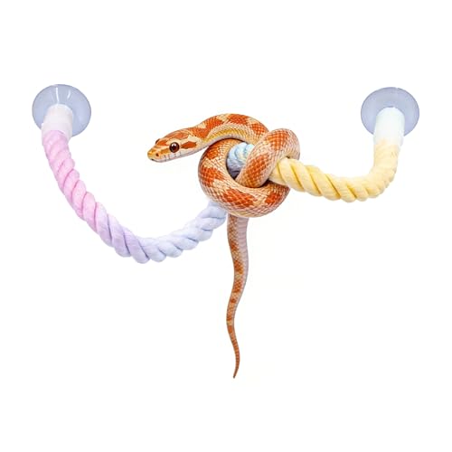 Snake Enrichment, Ball Python Tank Accessories, Gradient Climbing Decoration Rope with Suction Cups, Snake Climbing Accessories, Ball Python Enrichment - size: 40cm