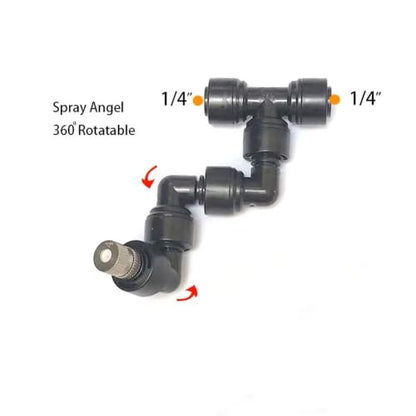 360 Adjustable Universal Spray Misting Nozzle Kit with 5M Hose for Garden Greenhouse Irrigation System Aquarium Reptile Humidity(5M 4 Foggers) - color: 5M 4 Foggers