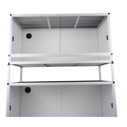 Stackable PVC Reptile Enclosure 40''x16''x16'' ToxiRium Space Efficient Large Reptile Tanks 44 Gallons for Bearded Dragon Gecko Lizard Snake, Wide Vivarium with Sliding Doors Lock-2pcs with spacers