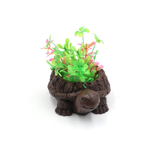 Turtles Tree Statue Aquarium Decor, Artificial Bubble Stone Landscape for Shrimp Tanks & Terrarium Resin Turtles Oxygen Pumps Ornament Resin Fish Tanks Bubbler Decors