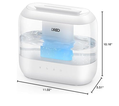 DREO 4L Humidifiers for Bedroom, 36H Runtime, 28 dB Quiet, HM311 | Easy to Refill & Clean, BPA-Free, Nightlight, Supersized Air Humidifiers for Large Room, Baby Nurseries, Plants, Indoor | Easy to Refill & Clean, BPA-Free, Nightlight, Supersized Air Humid