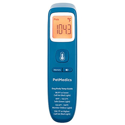 PetMedics by iHome Dog Thermometer for Pets Ear or Belly No Contact Scan - Large Number Digital Lit Display - Batteries Included - Canine and Pet Fever Detection