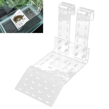 Zerodis Turtle Basking, Transparent Tortoise Resting Terrace Aquatic Reptile Basking Turtle Hanging Ramp Climbing Shelf for Aquarium(TB) - color: Tb
