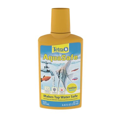Tetra 16172 AquaSafe Fish Tank Water Conditioner, 8.45 fl oz | Makes Tap Water Safe, Reduces Fish Stress, Removes Chlorine, Use Monthly - size: 8.45 oz