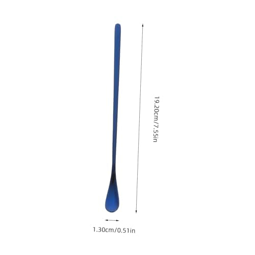 2pcs Reptile Food Spoon Stainless Steel Small Reptile Water Feeder Tortoise Food Scoop - color: Blue
