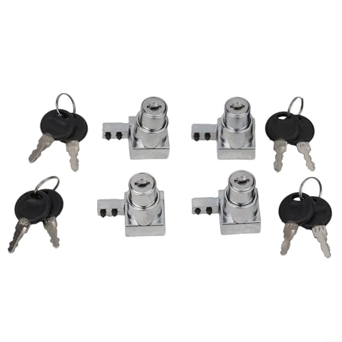 Sliding Glass Door Lock Set, For Display Cabinet And Terrarium, Zinc Alloy Keyed Lock, For 5-8mm Glass, No Drill Installation Showcase Counter Security Hardware(4PCS) - size: 4 Pieces