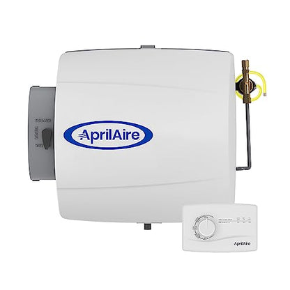 AprilAire 500M Whole-House Humidifier, Manual Compact Furnace Humidifier, Large Capacity Whole-House Humidifier for Homes up to 3,600 Sq. Ft., White - style: Humidifier