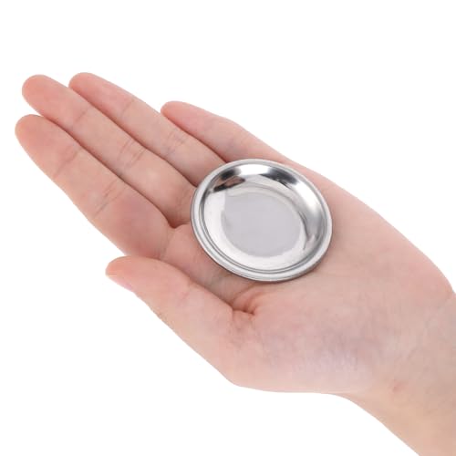 SynHHergyx 4 Pcs Hermit Crab Food & Water Bowl, Small Stainless Steel Feeding Dish for Hermit Crab, Snail, Gecko, Insect