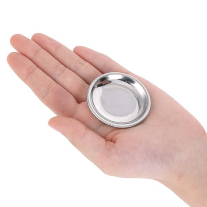 SynHHergyx 4 Pcs Hermit Crab Food & Water Bowl, Small Stainless Steel Feeding Dish for Hermit Crab, Snail, Gecko, Insect