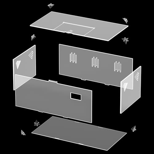 Acrylic Tarantula Enclosure, Reptile Terrarium Breeding Tank w/Temperature Hygrometer,Habitat Reptiles Feeding Box Isopod Terrarium Cage for Insect Lizard Home Office (Reptile-Tank-S(No Tray)) - size: Reptile-Tank-S(No Tray)