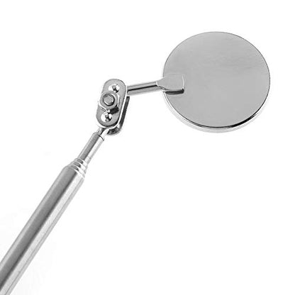 Aramox Telescoping Inspection Mirror, 30mm & 50mm, Vehicle Repairing, Water 360 Rotation, Silver