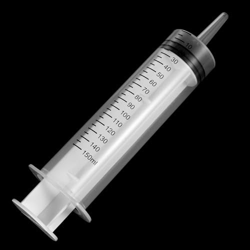 2 Pack 150ml Large Syringes Big Syringes, Large Garden Syringe for Scientific Labs, Measuring, Watering, Refilling (150 ML) (150 ML（3 PCS）) - size: 150 ML（3 PCS）