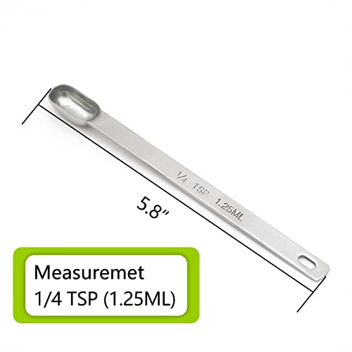 3PCS 1/4TSP(1.25ML) Measuring Spoon, Stainless Steel Long Handle Teaspoons | High Precision, Food-Grade Stainless Steel, ‌Rust-Free, Dishwasher-Safe, Easy-Read Markings, Multi-Purpose, Sturdy & Durable - size: 1/4tsp|1.25ml