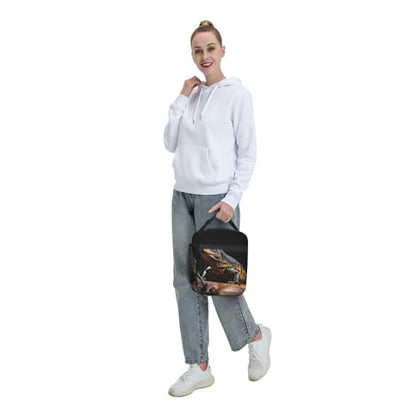 Lunch Bag for Men Women Adults Insulated Lunch Box,Leakproof Cooler Food Lunch Containers Reptile Monitor Lizard Reusable Lunch Tote Bags Cute LunchBox for Work, Travel, Outdoor