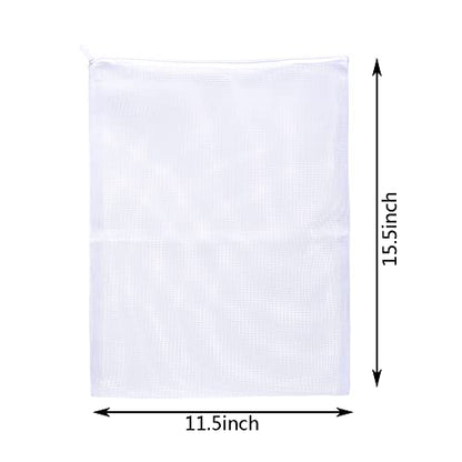 JIHAQUA Aquarium Filter Bags with Plastic Zipper,11.5 x 15.5 inch, 6 Pack | Reusable, Fish Tank Filter Media, Mesh Bags, Large - size: 11.5 x 15.5 inch (6 Pack)