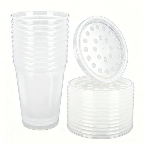 Deli Cups with Fabric Vented Lids, 32 OZ, 10 Pack | Culture Cup Mesh Container