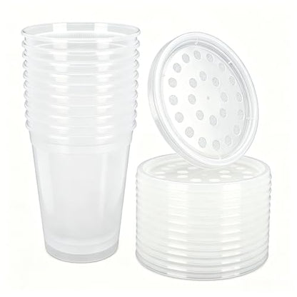 Deli Cups with Fabric Vented Lids, 32 OZ, 10 Pack | Culture Cup Mesh Container