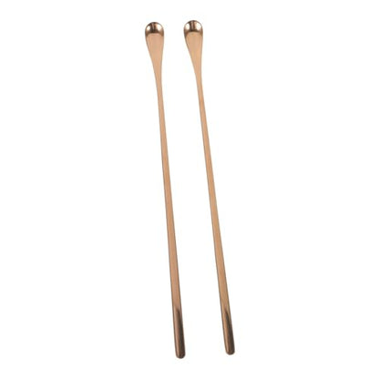 BESPORTBLE 2pcs Stainless Steel Lizard Feeding Spoon Set Long Handle Food Scoop for Small Pets Reptile Feeding Tool for Lizards and Other Small Animals - color: Rose Gold