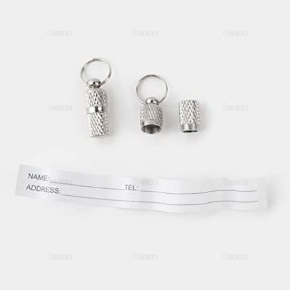 AUEAR, 10 Pack Pet ID Tags Name Address Cell Phone Number Stainless Steel Personalized Dog Cat Small Animal Barrel Tube Anti-Lost
