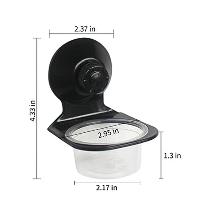 2 Pack Reptile Feeder Gecko Lizard Feeding Cup with Suction Cup, Reptile Food Water Feeder Dish with 6 pcs Cups for Geckos,Chameleon Lizard (Single（Black）) - size: Single（BLACK）